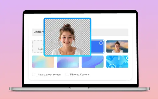 Visla feature: add AI-powered virtual camera backgrounds for live meetings and recordings